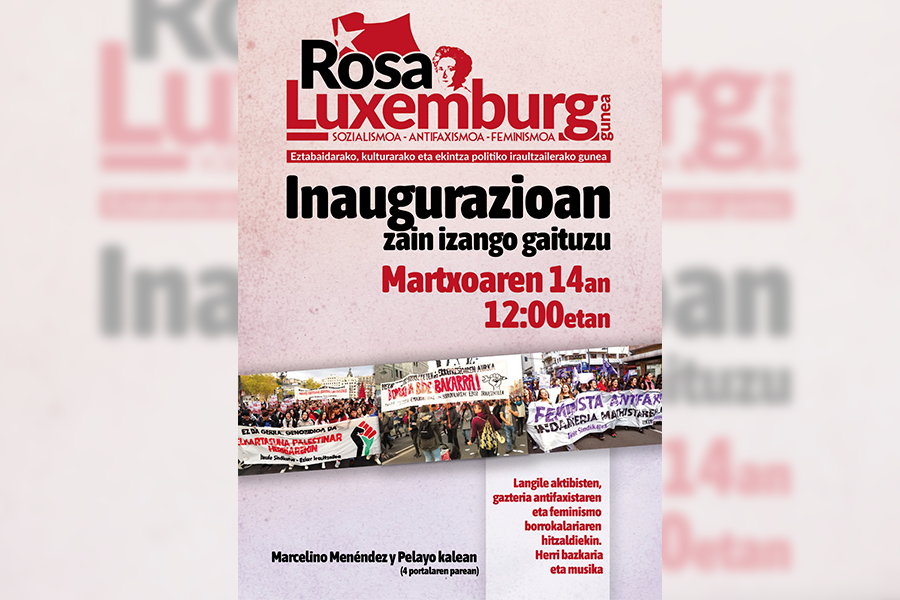 Rosa Luxemburg Gunearen inaugurazioaren kartela