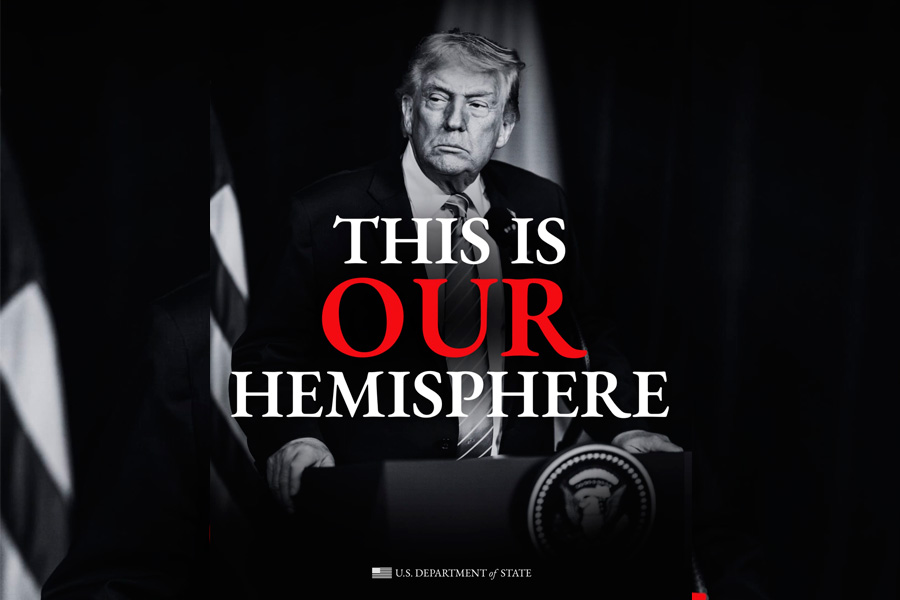 Trumpek azkeneraino joatea erabaki du, Venezuela eta hemisferioa nireak dira!